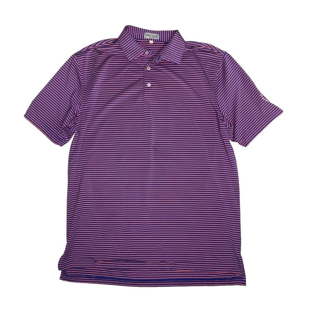 Peter Millar Summer Comfort Men’s Stripped Short Sleeve Polo Large Detroit‎